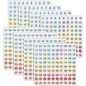 8 Sheets Small Number Stickers 1-200, Vinyl Numbered Stickers 1-200, Self Adhesive Mini Number Stickers, Tiny Number Stickers for Storage, Classification, Home, Office, School