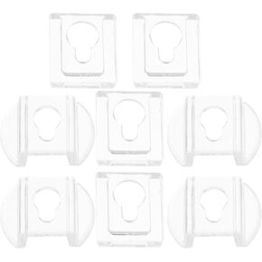 8Pcs Picture Frame Keyhole Hangers, Acrylic Frame Hanging Clips Wall Frame Shelf Hangers Clear Mirror Mounting Brackets Heavy Shelf Glass Bracket Shelf Backplane Tool