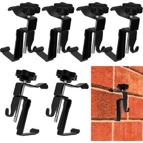 Adjustable Brick Hooks Clamps, Stainless Steel Wall Clips, Heavy Duty 1-3/4" to 2-3/4" Brick Hangers, No Drill Outdoor Hooks