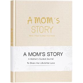 Artmag Mom's Life Story Journal Journal Family Knen Book Gralcover لأمي لمشاركة ذكرياتها ، مع أكثر من 250 أسئلة سريعة كتاب هدية لعيد الميلاد عيد الأم (Beige)