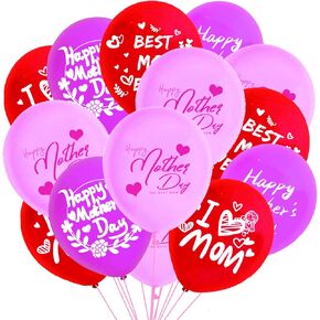 50pcs عيد أم سعيد ديكورات الحفلات البالونات اللاتكس - يوم الأم/أفضل أمي على الإطلاق لوازم الحفلات بالون جدار بالون بالون