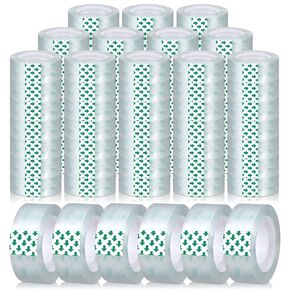 72 Pack Crystal Clear Transparent Tape Refills Heavy Duty 3/4 in x 1000 in Packaging Tape Refill Rolls for Dispenser Sealing Storage Packing Mailing and Shipping Office School Home