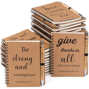 40 Pcs/20 Set Christian Gifts Spiral Notebooks Bulk Journals with Christian Pens Prayer Journal Christian Journal for Women and Men, Perfect Home Gifts