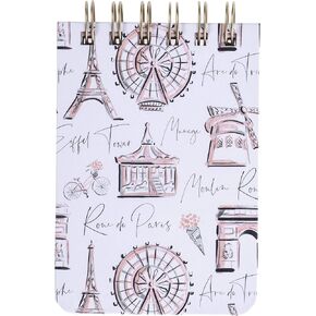 Graphique Meet Me in Paris Petite Journal - Pocket Journal with 200 Custom Interior Pages and Spiral Bound Top (3.5" x 5.5")