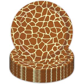 50PCS Leopard Print Plates 9 Inch Leopard Paper Plates Jungle Safari Party Supplies Animal Print Plates Leopard Birthday Party Plates Disposable Paper Food Trays Baby Shower Jungle Party Decorations