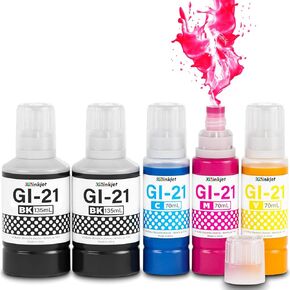 GI-21 Ink Refill Bottles, G3270 Ink Refill Bottles Compatible for Canon Megatank G3270 G3260 G2270 G4270 G1220 G1230 G3262 G2260 Printer, 21 GI21 Ink(2BK C M Y)