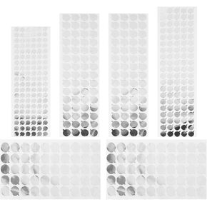 CIIEEEO Silver Aluminium Sealing Stickers ، 6 أوراق للزجاجات ، والأنابيب التجميلية ، وزجاجات الزيت الأساسية ، ومقاومة للماء ، ولصق ذاتي ، مصقول ، ذيل صغير لسهولة التمزق