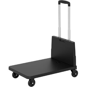 Folding Trolley for Moving, 500 lbs Heavy Duty Luggage,4 Wheel Foldable,Expandable Platform with Bungee Cord, Portable Moving Utility Carts Cart Utility Carts Trolley Cart, (Black, L)