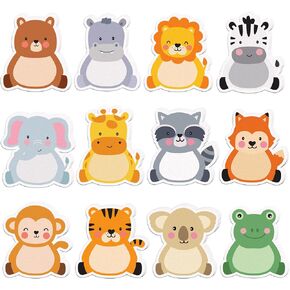 Jungle Animals Sticky Notes, 240 Pages Cute Cartoon Animal Self Adhesive Memo Pad Jungle Animals Sticky Note Self Stick Cartoon Notepad Notes Memo Pads for Home, School, Office -12 Designs