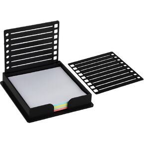 Sticky Note Stencil,Sticky Note Stencil and Holder,Record Things to Do,The Information is Clear and Concise,Reusable,Suitable for Home,School,Office,Etc.(Black,3.62 * 3.46 * 0.71inch)