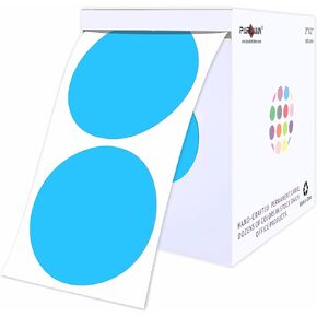 PARLAIM 2" Black Round Color-Code Circle Dot Labels on a Roll, 500 Stickers, 2 inch Diameter for Inventory Garage Sale Office School