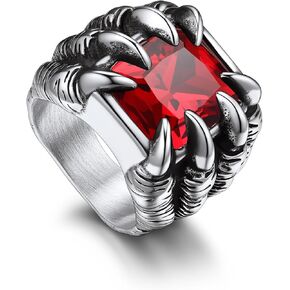 Bandmax Mens Black Onyx Rings, Stianless Steel Retro Style Black Onyx Stone Masonic/Skull Crossbone Signet Ring for Men Size 7-14