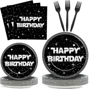 100pcs Stars Birthday Party Party Decoration لوحات الكون المجرة والمناديل الفضائية فضاء لوحات الورق لوازم للمساحات الخارجية التي يمكن التخلص منها أدوات مائدة أدوات مائدة مدينات.