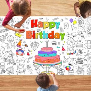 ملصق تلوين عملاق DIYASY ، ملصقات تلوين كبيرة في عيد ميلاد ملصقات الجدول Jumbo Size Size Size Coloring Tableloth tableth for Kids Adult Classroom Class -scensive book 30 × 72 in