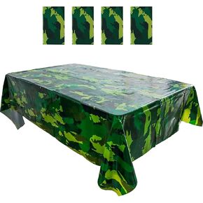 4 حلقات مموهة لقب الملقات البلاستيكية زخارف طاولة الحزب العسكري ، لوازم حفلات الجيش Camo