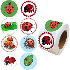 500 Ladybug Labels Roll Stickers Baby Shower Birthday Party Supplies Decorations Favors Decals