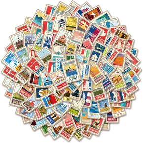 100pcs ملصقات سفر عتيقة - حقيبة ، أمتعة ، زجاجة ماء ، كمبيوتر محمول وأطفال