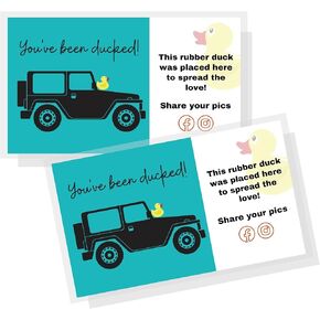 لقد تم تجويف بطاقة | 50 حزمة | البط البط البط | Teal Card Design Ducking Card Tag 3.5 * 2 inches