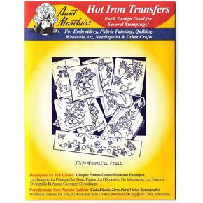 Fanciful Fruit Aunt Martha's Hot Iron Embroidery Transfer