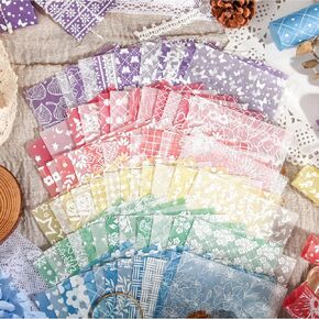 72Sheet الورق المحكم خمر ورقة سجل القصاصات الورق لوازم الورق الملونة الورقية الزخرفية الورق الورق الورق الورق الورق الورق 3.9*5.5in كتاب الخردة ورقة decoupag