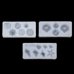Xianshi New 3pcs Conch Conch Shell Starfish شكل Silicone قالب الأظافر الفنية قالب المجوهر