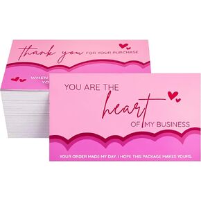 RXBC2011 Thank Thank You As Heart of My Business Card 2 × 3.5 بوصة من 100 وردي