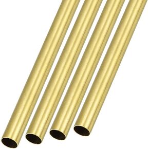 Brass Tube (1.2mm OD x 0.25mm Wall T x 300mm L) 4Pcs, Straight Tubing - for Home Furnishing, Machinery, DIY Handicraft