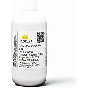 زيت عطر Bayberry الاستعماري (زجاجة 8 أوقية) | صنع الشموع ، صنع الصابون ، بخاخات الغرفة ، قنابل الحمام ، المستحضر ، معطرات السيارات ، ذوبان الشمع | Candeo Candle Supply | فثالات حرة ودعوة 65 متوافقة