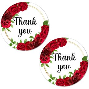 40 Red Roses Thanks You Stickers ، 2 بوصة من الملصقات اللامعة ذات الجولة الكبرى 2 بوصة ، رائعة لحفلات الزفاف ، دش الزفاف ، حفلة الخطوبة ، ديكور الحفلات ، العلامات ، اللوازم. صنع في الولايات المتحدة.