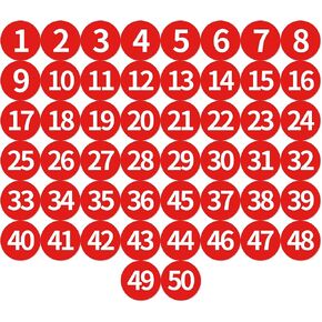 1-50 ملصقات فينيل مرقمة ، مضاد للماء 1.2 في موت اللصق ذاتيا قطع العدد المتتالي فينيل شارات ، معدات الإنتاج واللياقة البدنية ملصق الأرقام الأزرق (الأزرق)