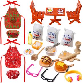 Leitee 39 PCS Accessories Mini Doll Baker Outfit Set Excessories تشمل ملحقات Doll Complem