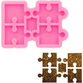 Glossy Puzzle Silicone Mold Mini Puzzles Resin Mold Epoxy Resin Casting Mold for DIY Puzzles, Key Chain, Charms, Pendant, Necklace, Chocolate Mold Cake Mold