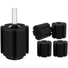 AQUANEAT Aquarium Bio Sponge Filter up to 60Gal 1pc Bundle with 4pcs Sponge Filter Replacement