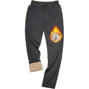 Faleave Men's Warm Sherpa Lined Sweatpants Fleece Pants Thicken Active Jogger Sports