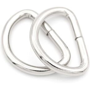 Craftmemore 100 Pack 3/4 Inch Metal D-Rings Noned Dee Ring For Bag Belt Lanyard DIY Craft (Silver)
