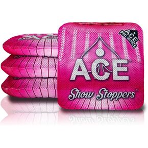 Show Stoppers | ACE Pro Cornhole Bags + PRO Kits | Dual Sided Slick Slicker All Weather | Optional Bag Break in and Carrying Case | Set of 4