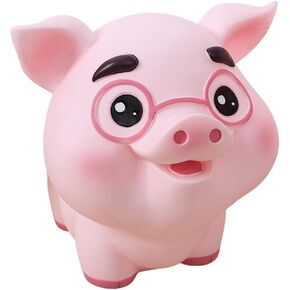 logofun pig abliding Piggy Bank Vinyl Pig Coin Bank Pank الإبداعي لتوفير الديمقان لزخارف سطح المكتب المنزلي - عيون مفتوحة