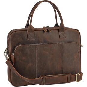 Blofinche Genuine Leather laptop briefcase mens 15.6 inch Computer Messenger shouledr work Satchel bags