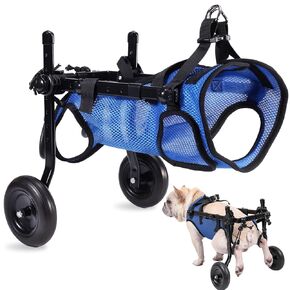 Dog Wheelchair for Back Legs, Mobility Aid with Disabled Hind Legs Walking, Light Weight Wheelchair for Leg Support Helps Senior, Injured and Paralyzed, Small Dog Wheelchair Carts with Wheels (Small)