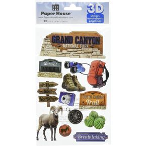 Paper House Productions Stdm-0248E 3D Cardstock Stickers ، Grand Canyon (3 عبوات)