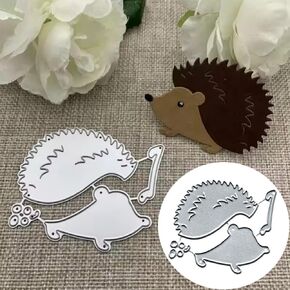 Animal Hedgehog Metal Die Cuts Cutting Dies, Animal Hedgehog Cutting Dies Paper Cards Cutting Dies Cut Stencils for DIY Embossing Card Making Book Tags Decorative Paper Dies Scrapbooking
