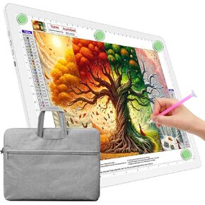 TOHETO A4 Light Board for Diamond Painting, Super Bright Magnetic Light Pad with Side Buttons, Lightbox for Tracing and Drawing, Corded Light Table for Sketching, Animation, Weeding Vinyl (Black)