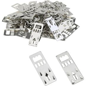 DGZZI 50PCS 39x14mm Metal Concealed Hanging Connecting Piece Quick and Easy Fix Wall Hooks Nailess Picture Frame Hardware Accessories for Foam Board and Prints