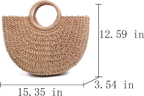 Straw Bag Womens Handbag Handwoven Large Straw Beach Tote Bag Hobo Summer Beach bag Straw Purse in Kuwait