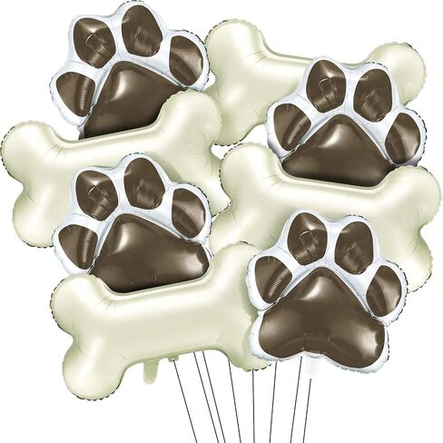 8 Pieces Dog Balloons for Birthday Party Decorations Include 4 Foil Dog Bone Shaped and 4 Helium Paw Print Balloons for Pet Puppy Party Supplies Baby Shower(Pink) in Saudi Arabia