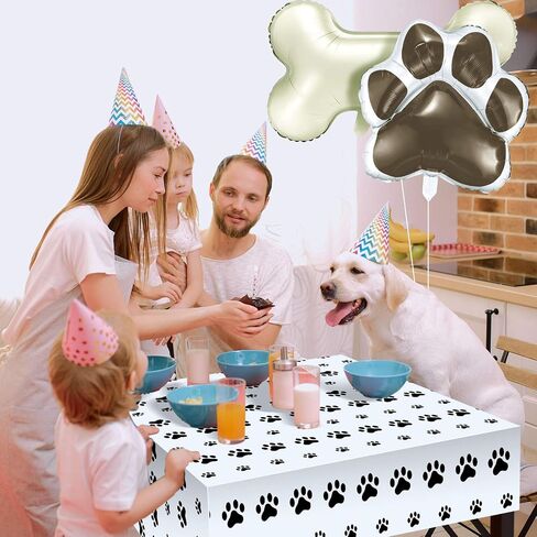 8 Pieces Dog Balloons for Birthday Party Decorations Include 4 Foil Dog Bone Shaped and 4 Helium Paw Print Balloons for Pet Puppy Party Supplies Baby Shower(Pink) in Saudi Arabia
