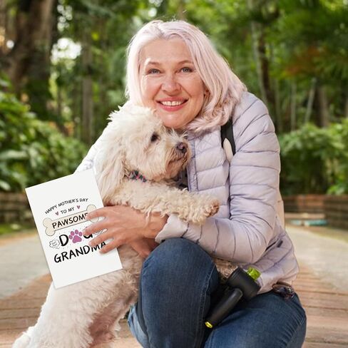 D24TIME Funny Dog Mother's Day Card for Grandma - 5.5" x 8" Happy Mothers Day Gift for Best Pawsome Grandmother from Dog Puppy with Envelope in Saudi Arabia