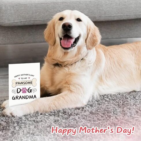 D24TIME Funny Dog Mother's Day Card for Grandma - 5.5" x 8" Happy Mothers Day Gift for Best Pawsome Grandmother from Dog Puppy with Envelope in Saudi Arabia