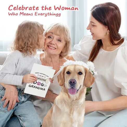 D24TIME Funny Dog Mother's Day Card for Grandma - 5.5" x 8" Happy Mothers Day Gift for Best Pawsome Grandmother from Dog Puppy with Envelope in Saudi Arabia
