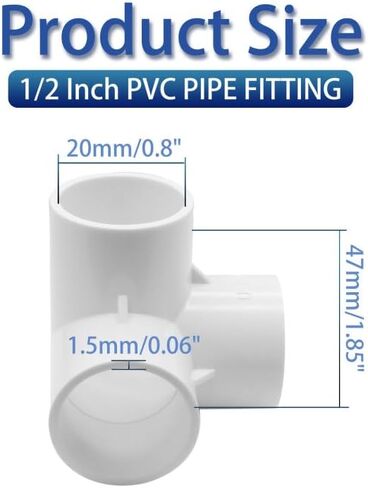 4Pcs 1 Inch PVC Fittings, 3 Way PVC Pipe Fittings Elbow Fittings, SCH40 Furniture Grade Corner Fitting Connector, Fits 1" PVC Pipes in Saudi Arabia